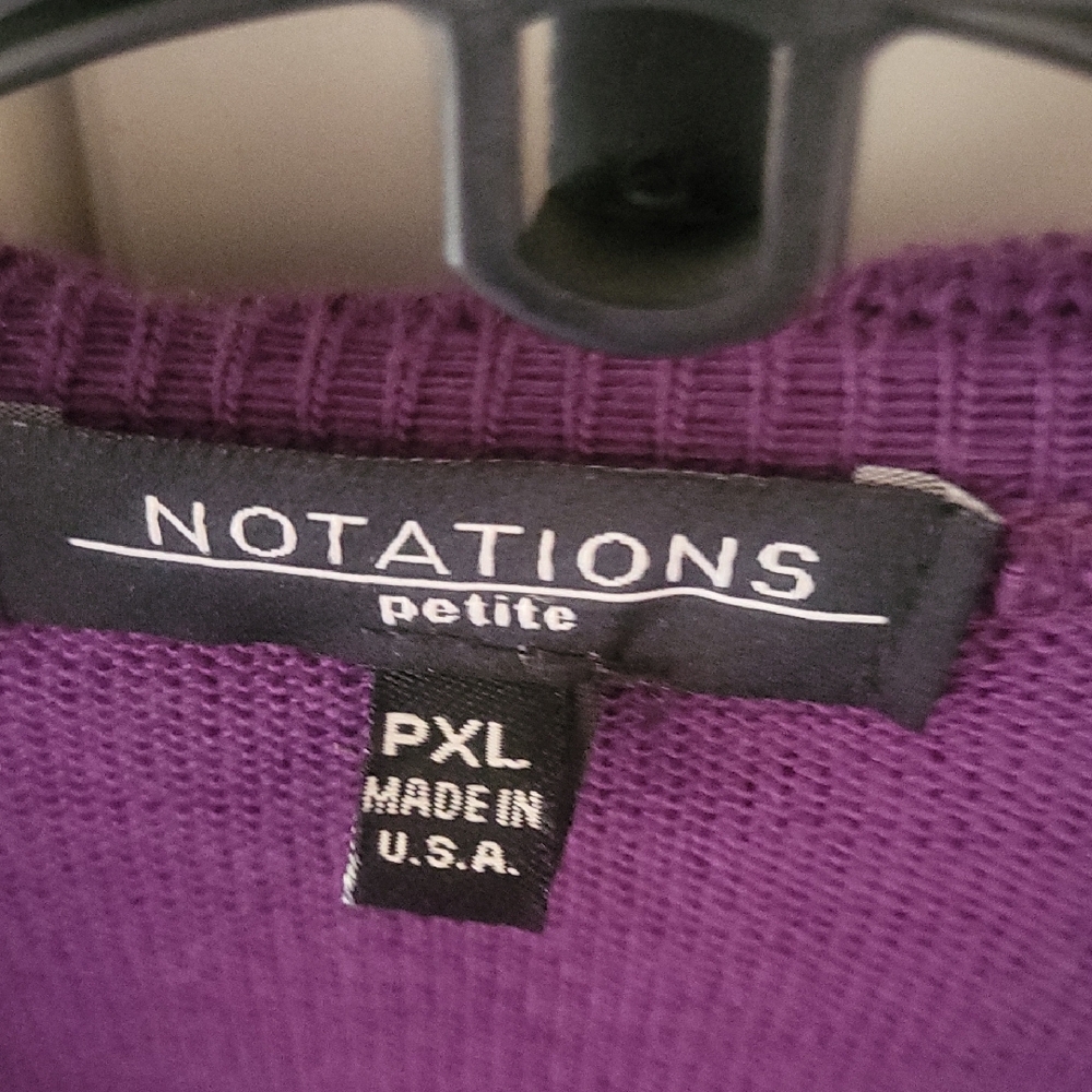 Notations Purple Ruffled Sweater - Picture 2 of 4